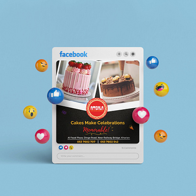 Cakes | Social Media Post advertising bakery cakes creative design design facebook graphicdesign instagram marketing socialmedia socialmediapost ui variety web