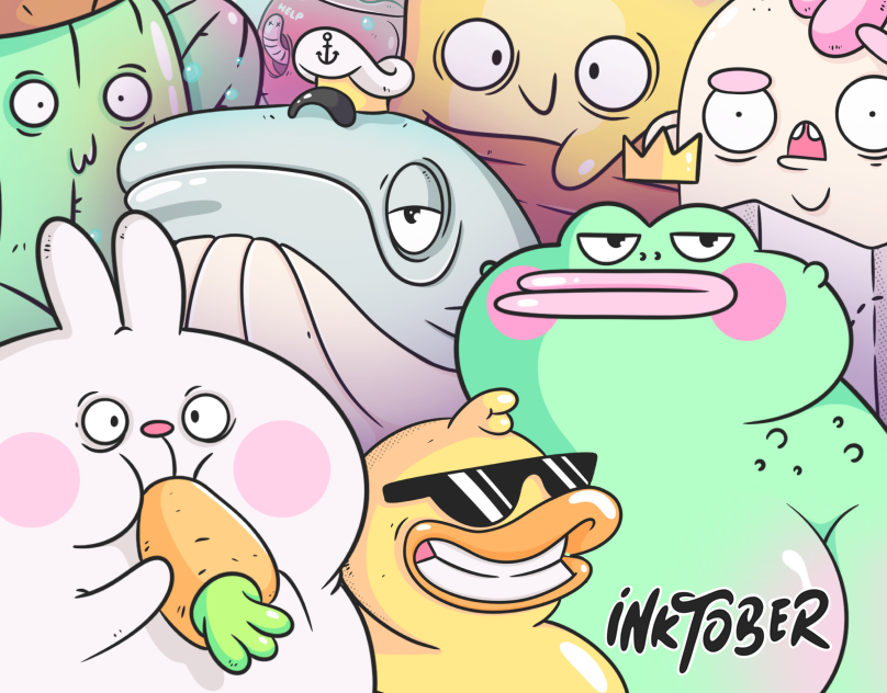 Inktober 2023 after effects animal animation board game branding card game cartoon character character desigh children illustration comics doodle elements for app illustration illustrator kid illustration mascot print design sticker