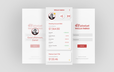 Wells Fargo Banking App ReDesign Concept graphic design