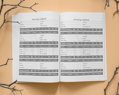 Running Log Book Interior amazon kdp daily running log book elements exercise exercise notebook exercise tracker exercise tracker interior graphic design illustration interior journal kdp interior kdp low content book notebook planning recreation running log book running notebook sports template