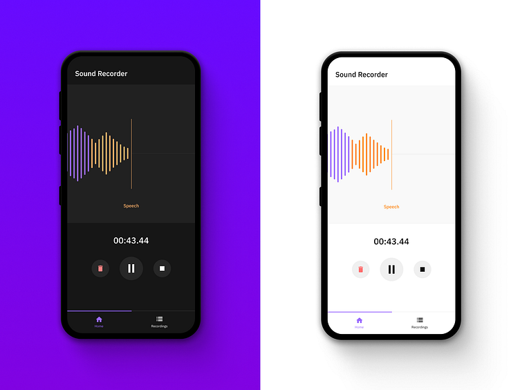 Recording App UI by Nusry Nizam on Dribbble