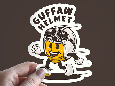 Guffaw Helmet - Logo Mascot Design Retro Rubber branding cartoon character emoji helmet ilustration logo logodesign logomascot mascot sticker