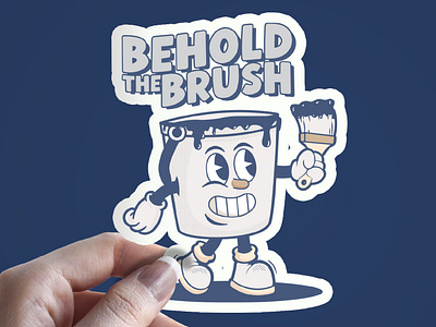 Behold the Brush - Logo Mascot Design Retro Rubber artwork branding brush character design illustration logo logodesign logomascot mascot paint retro rubber sticker