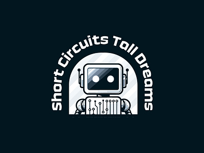 Short Circuits Tall Dreams - Logo Mascot Playful branding design graphic design logo logomascot mascot playful robot vector