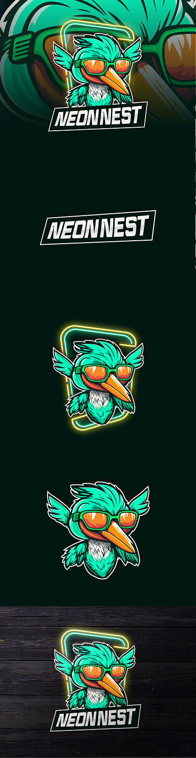 NeonNest - Logo Mascot Style E-Sport for Neon Lamp Business branding business design esport graphic design illustration lamp logo logodesign mascot mascotlogo neon pelican