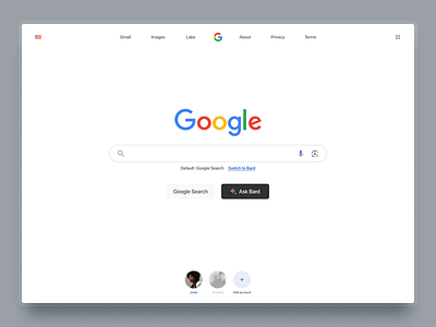 Google Homepage Concept ai bard chatgpt concept figma google homepage minimal product design redesign search ui uiux ux website