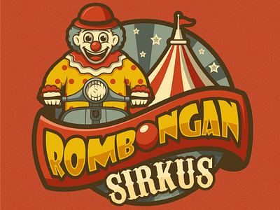 ROMBONGAN SIRKUS circus classic clown clown clown illustration clown logo clown logo design clown mascot design illustration graphic design illustration logo design mascot design motorcycle retro clown retro design retro logo scooter scooter logo design vespa vespa illustration