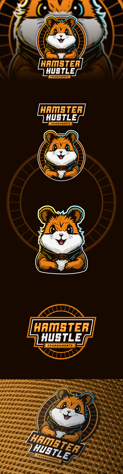 Hamster Hustle Tournaments - Logo Mascot Design style Esport