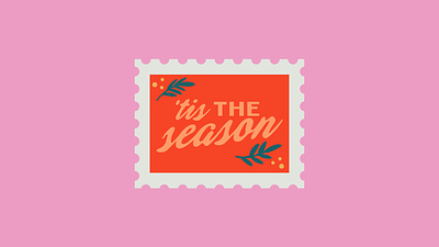 'Tis The Season Post Stamp christmas december holiday post stamp postage