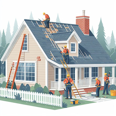Roof Restorations Advertisement design illustration