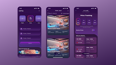 A travel app by Nene 3d animation branding design graphic design ui ux