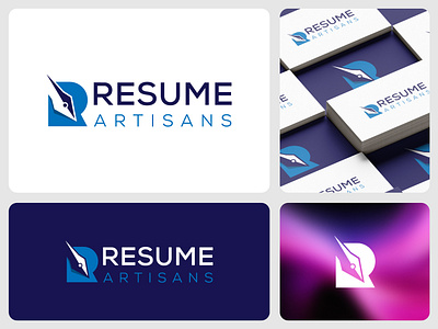 Resume Artisans Logo Concept artisans branding graphic design letter r lettermark logo pen r resume resume writing vector