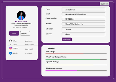 #006 #User profile(social profile) ui