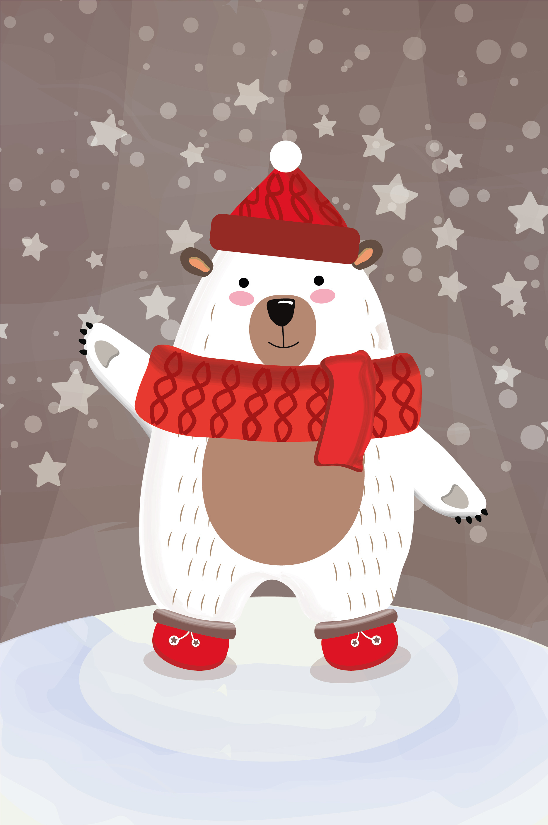 Bear cute animal branding card cute design illustration vector