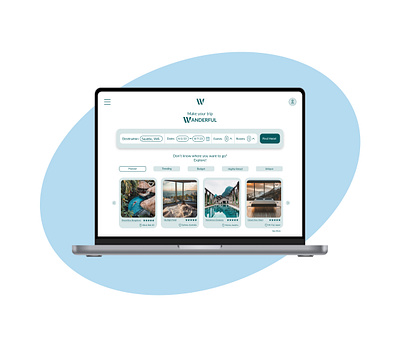 Wanderful - Landing page for a travel site design landing page ui ux design