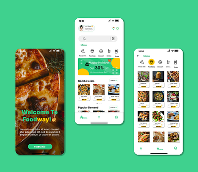 Restaurant Mobile app UI app design graphic design typography ui ux