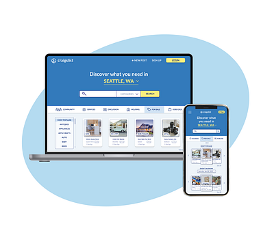 Craigslist Redesign - Landing Page design redesign responsive website ui ux