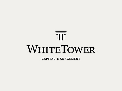 WhiteTower Logo Lockup bitcoin branding brandmark custom design digital assets graphic design icon lockup logo management tower type typography vector white wordmark