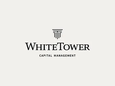 WhiteTower Logo Lockup bitcoin branding brandmark custom design digital assets icon illustrator lockup logo management tower typography vector white wordmark