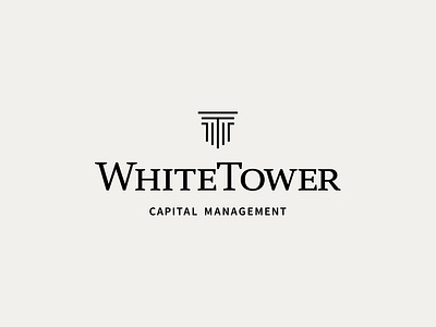 WhiteTower Logo Lockup bitcoin branding brandmark custom design digital assets icon illustrator lockup logo management tower typography vector white wordmark