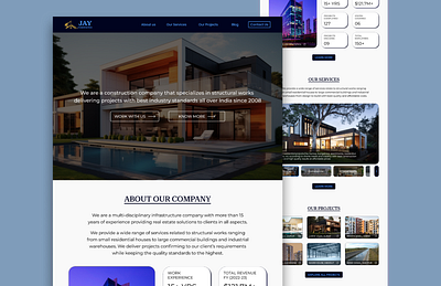 JAY CONSTRUCTION company website branding landing page minimal typography ui ux web design webdesign website