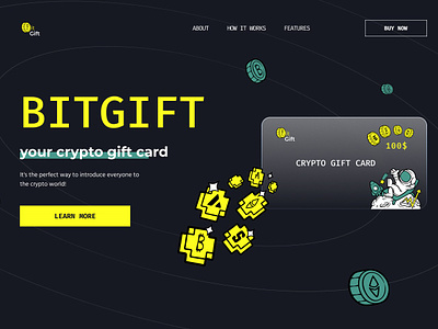 BitGift - Your Crypto Gift Card card crypro design giftcard landing landingpage ui web