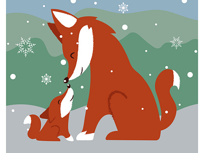 Cute red foxes, Christmas card baby christmas card cold season cute fox family fun happy holidays holidays illustration kids merry christmas mommy and me nursery seasonal snow sweet vector foxes winter