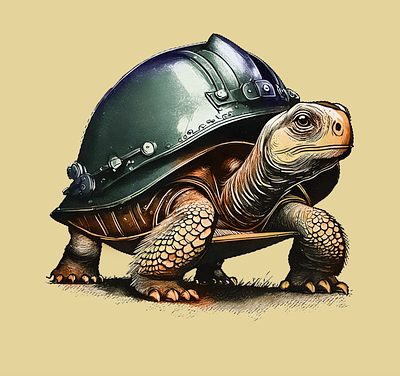 Shell Game helmet illustration military tortoise