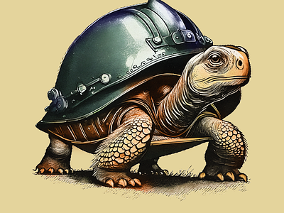 Shell Game helmet illustration military tortoise