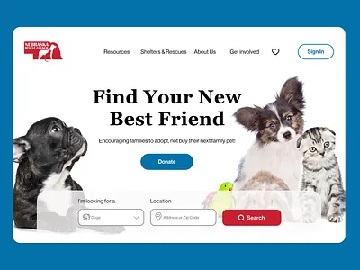 Nebraska Rescue Council animal rescue website website redesign