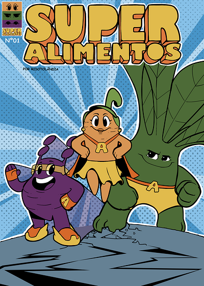 Comic Book - Super Alimentos childrens book comic book design digital art graphic design illustration