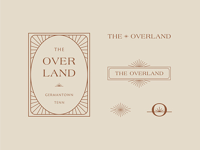 The Overland Logo Family bar horizon logo memphis restaurant sunburst sunrise