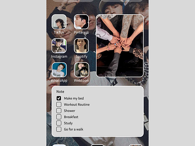 Daily UI Note Widget #065 bts theme display mobile app note widget ui uidesign uiuxdesign ux uxdesign widget