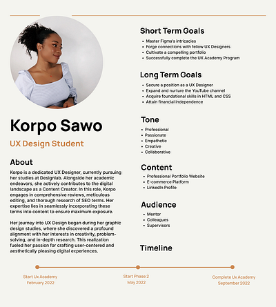 UX Design Student Academic Plan branding graphic design logo persona ui