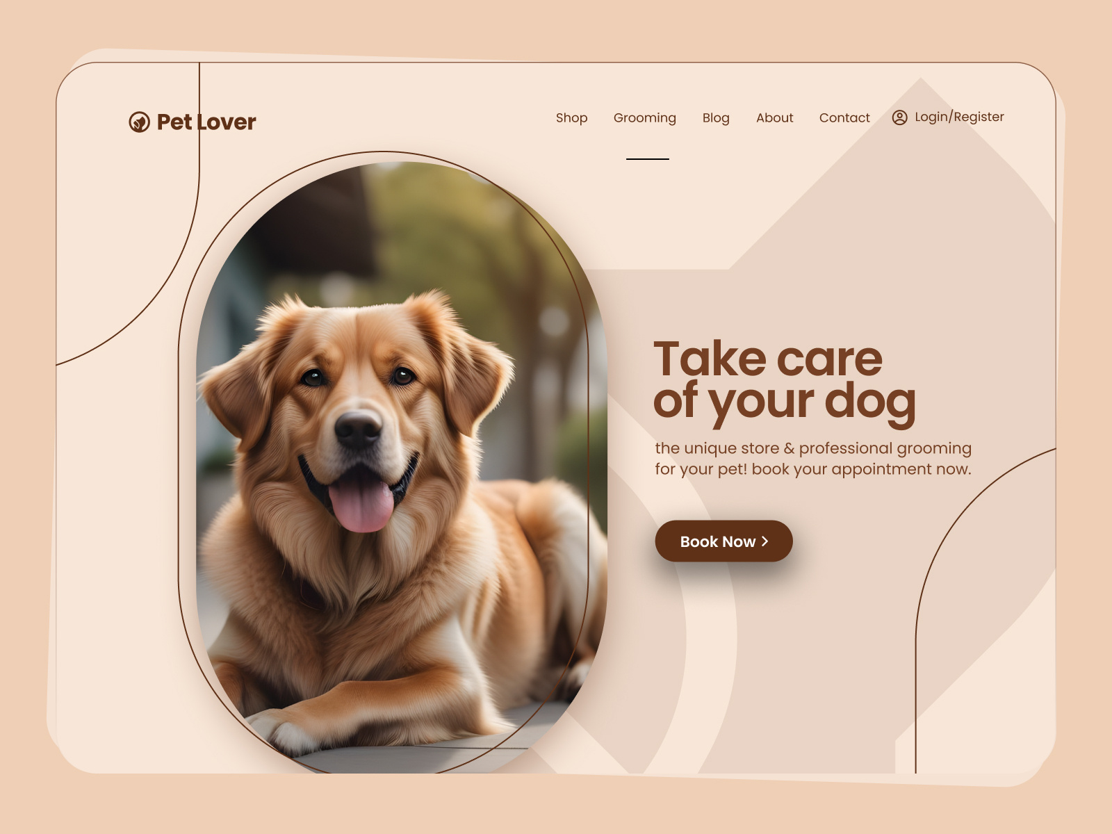 Pet Lover landing page concept app design branding design dog lover graphic graphic design landing page minimal minimalist mobile webpage pet grooming pet love pet website photography ui ui design ux ux design web design webpage