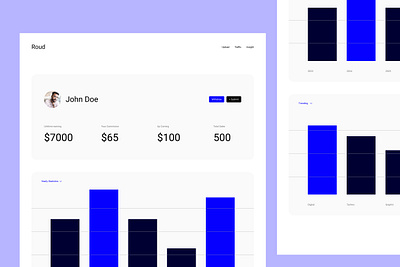 Dashboard earning with analytics dashboard