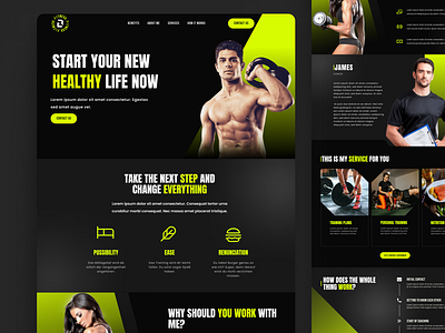 Fitnesscoach Website coach design figma fitness gym ui ux uxui webdesign webflow