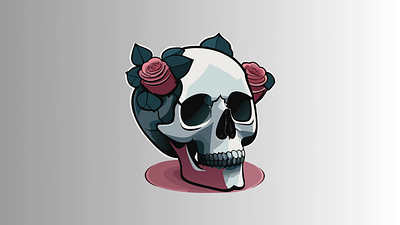 illustration of skulls with roses animation branding graphic design logo motion graphics