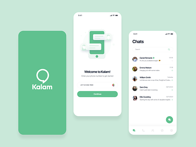 Kalam - Instant Chat App chat app design kalamtime mobile app ui ui uidesign uiux voip