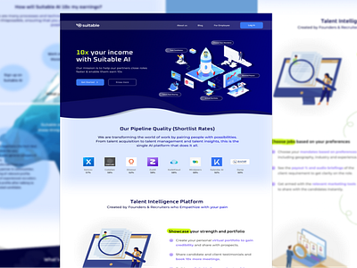 Redesigning Suitable Landing page landing page recruiting suitable typography ui ux