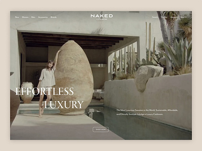 NAKED CASHMERE - Homepage branding creative direction design development ecommerce homepage luxury minimalism shopify plus uxui