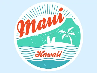 Maui, Hawaii Badge badge graphic design island sticker tiki tropical vector