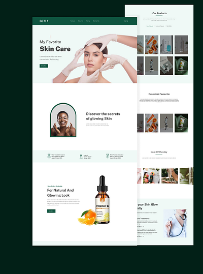 Skin Care Products Landing Page landing page product design ui