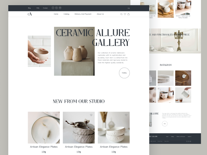 E-commerse Web Design art ceramic design ecommerce gallery ui ux web website