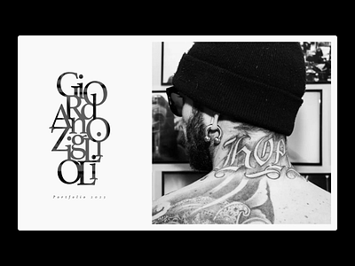 Giordano Ziglioli Portfolio 2023 Cover bw cover graphic design photo photographer portfolio tattoo