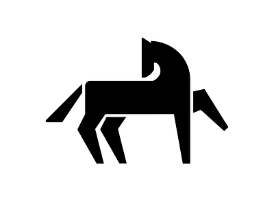 Dark horse black black and white clean horse logo logotype minimalism negative space pet pets white