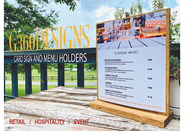 Post Card and Sign Design menu post card product photography professional photography sign solid work typography
