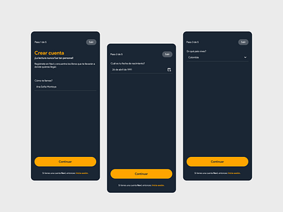 Navi App - Proceso de registro ui