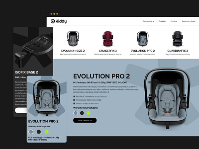 Kiddy - Premium Car Seat Brand black car car seat graphic design minimal minimalistic ui ux white