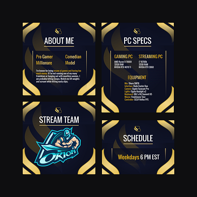 Twitch Panels for Brisper branding commission design freelance work graphic design graphic designer streaming twitch twitch graphics twitch panels twitch streaming vector